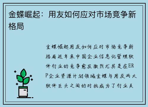 金蝶崛起：用友如何应对市场竞争新格局